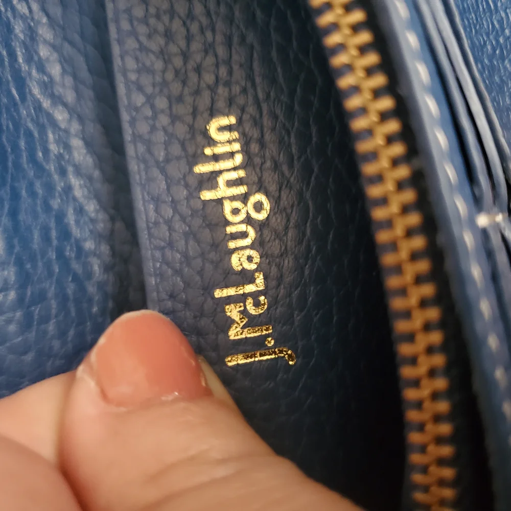 J.Mc.Laughlin Blue Leather Flap Wallet Mens